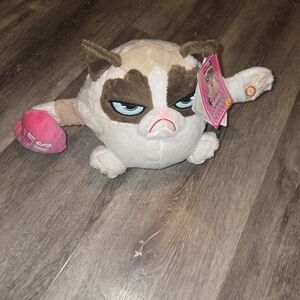Grumpy Cat Plush Stuffed Animal - White, Brown, Pink